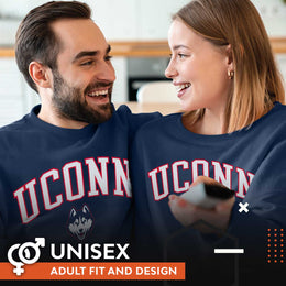 UCONN Huskies NCAA Adult Tackle Twill Crewneck Sweatshirt - Navy