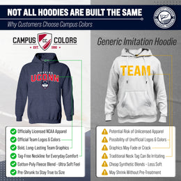UCONN Huskies NCAA Adult Unisex Starting Fresh Heathered Hooded Fleece Sweatshirt - Navy Heather