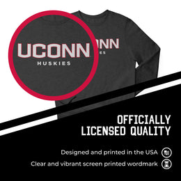 UCONN Huskies NCAA Adult Charcoal Crewneck Fleece Sweatshirt - Charcoal