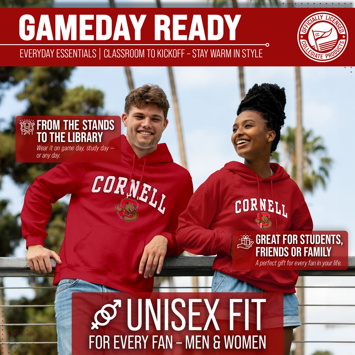 CORN Arch & Logo Gameday Hoodie - Red