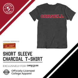 Cornell Big Red Campus Colors NCAA Adult Cotton Blend Charcoal Tagless T-Shirt - Charcoal