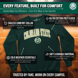 Colorado State Rams NCAA Adult Tackle Twill Crewneck Sweatshirt - Green