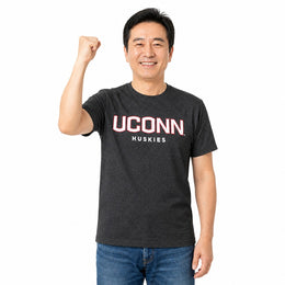 UCONN Huskies  NCAA Charcoal Heather Cotton Blend T-Shirt - Charcoal