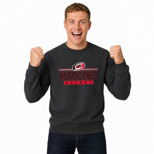 Carolina Hurricanes  NHL True Fan Fleece Crewneck Sweatshirt Men Women - Charcoal
