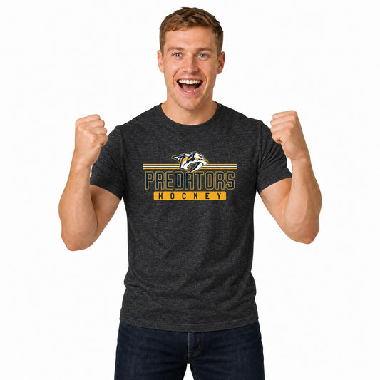 Nashville Predators  NHL True Fan Heather Charcoal T-Shirt Men Women - Charcoal