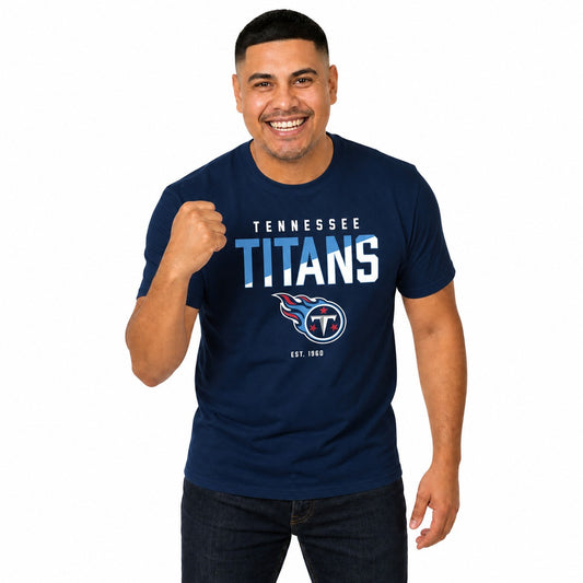 Tennessee Titans  NFL Color Block T-Shirt Men Women Official Fan Gear - Navy