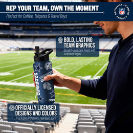 Dallas Cowboys NFL 34oz Quencher Stainless Steel Insulated Water Bottle - Navy