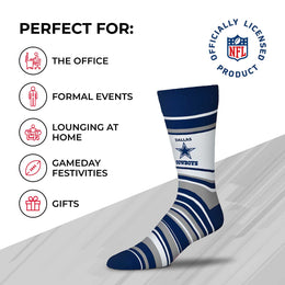 Dallas Cowboys NFL Adult Striped Dress Socks - Navy