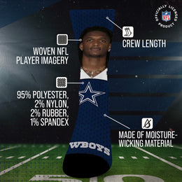 Dallas Cowboys NFL Youth Roster Player Crew Socks - Navy