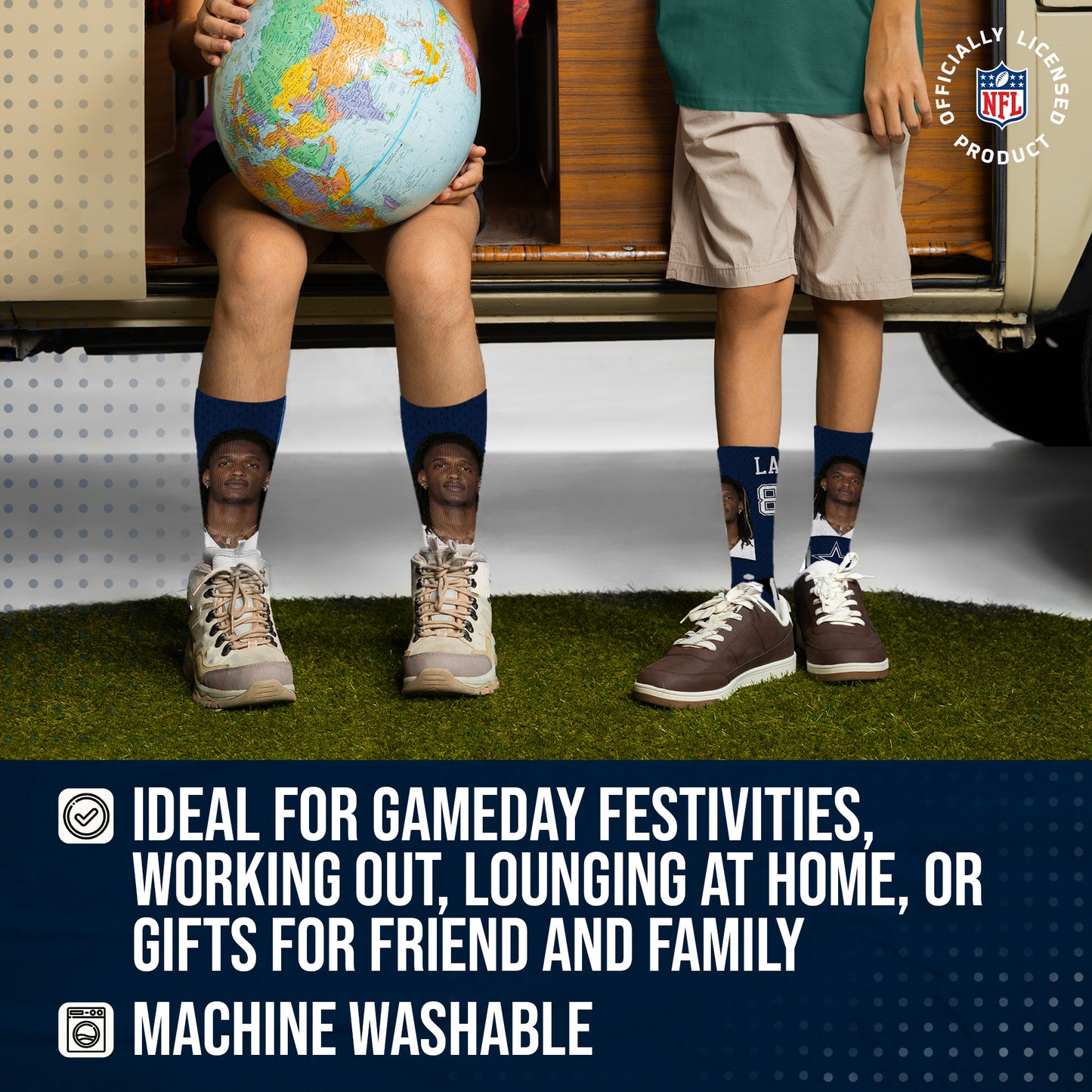 Dallas Cowboys NFL Youth Roster Player Crew Socks - Navy