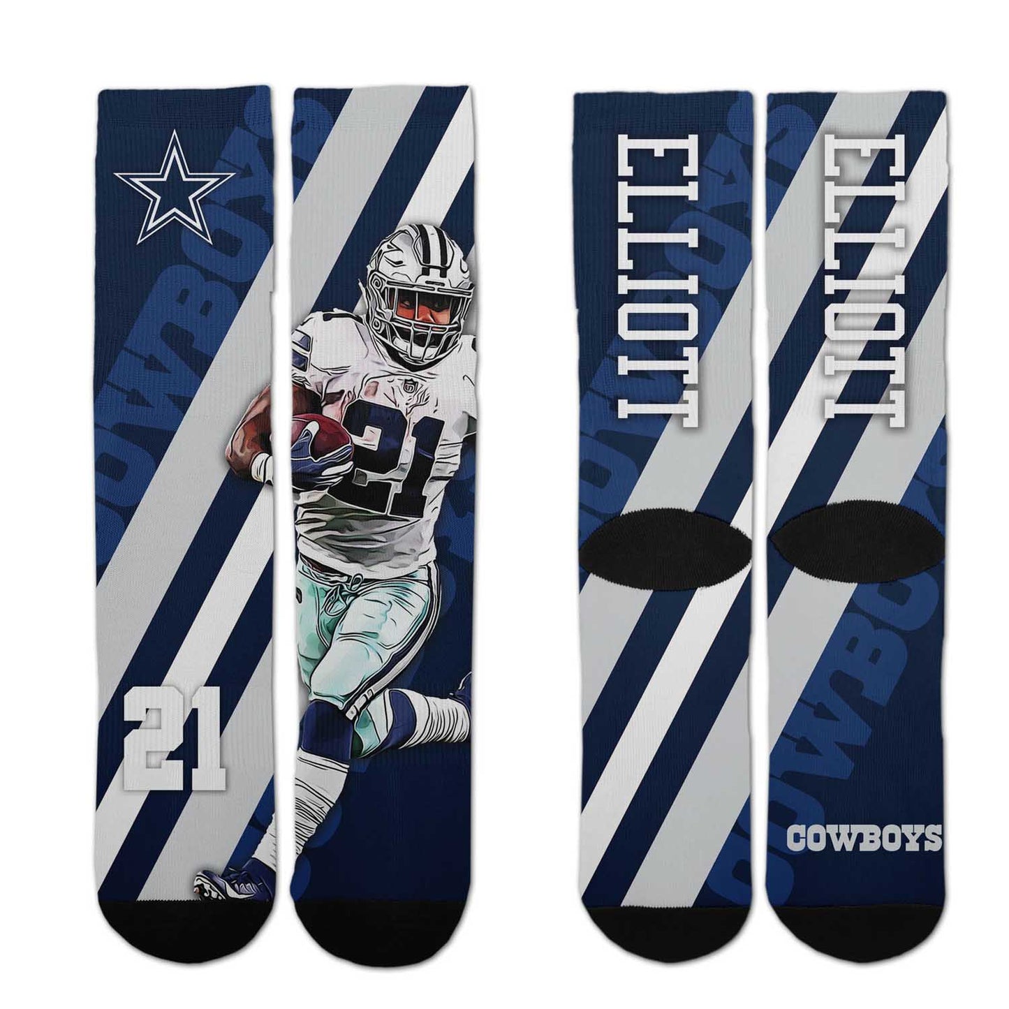Dallas Cowboys NFL Adult Player Stripe Sock - Navy