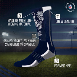 Dallas Cowboys NFL V Curve  Socks - Indigo/Navy