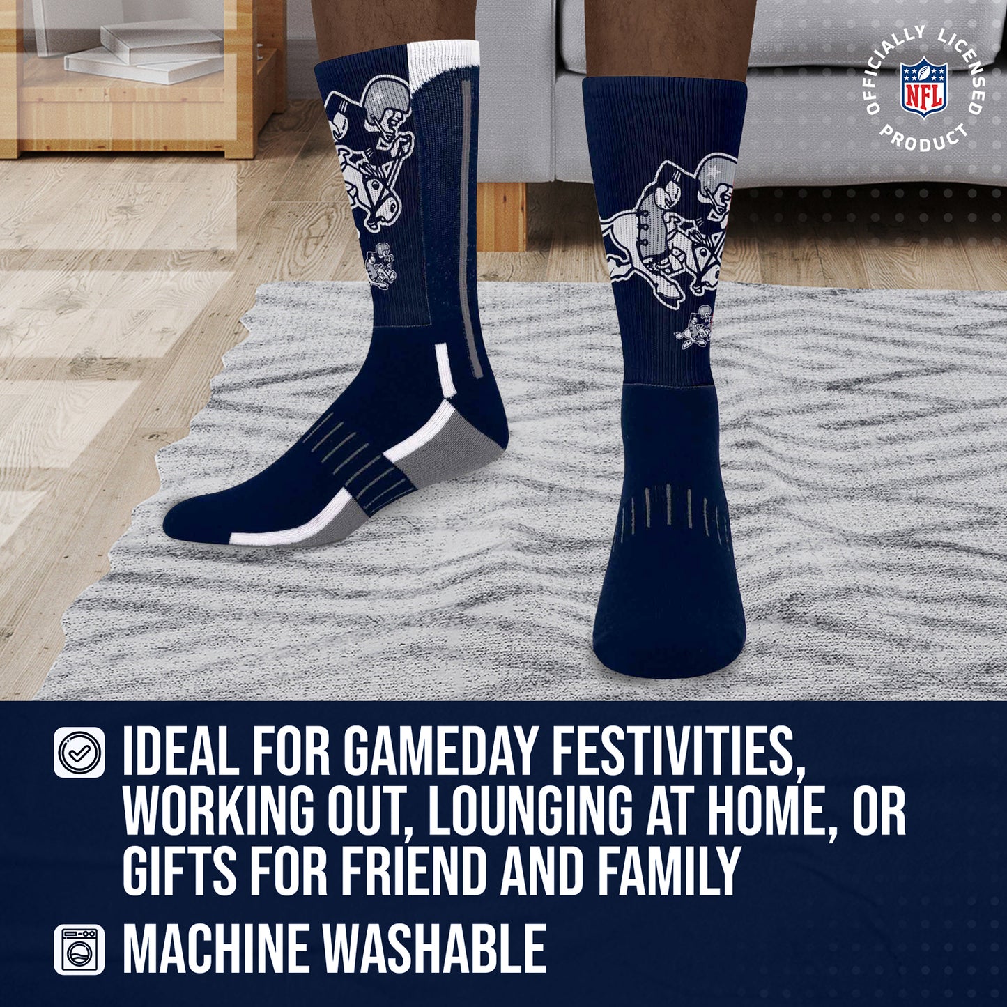 Dallas Cowboys NFL V Curve  Socks - Indigo/Navy