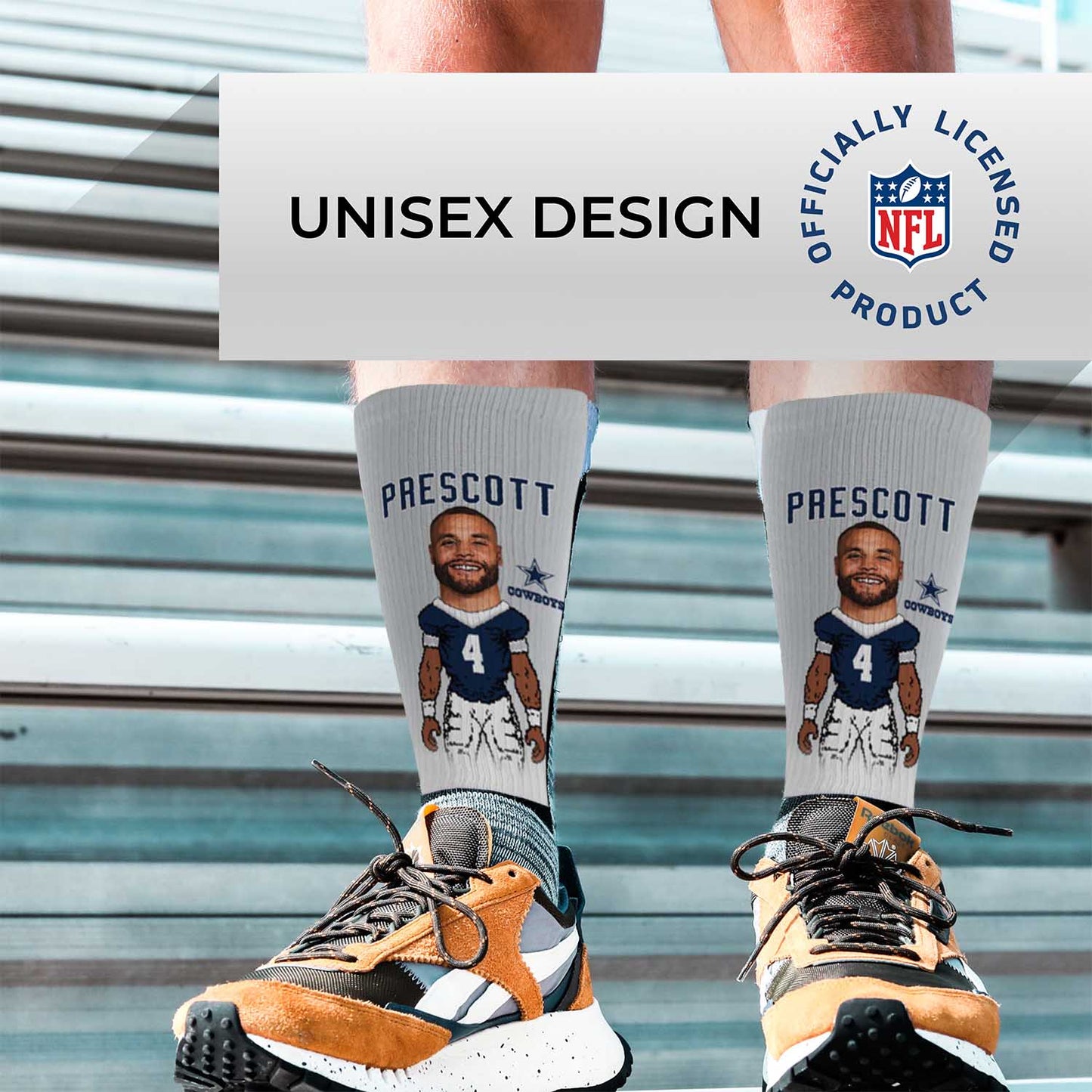 Dallas Cowboys NFL V Curve Socks - Sport Gray #4