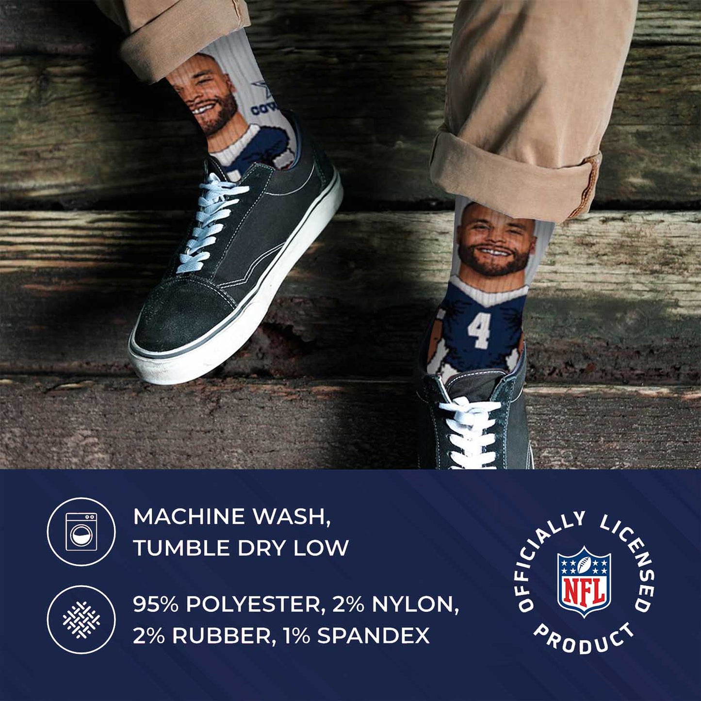 Dallas Cowboys NFL V Curve Socks - Sport Gray #4