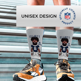 Dallas Cowboys FBF NFL Adult V Curve MVP Player Crew Socks - Sport Gray
