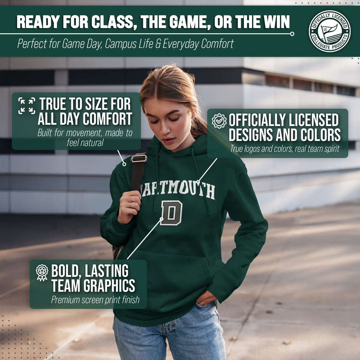 DART Arch & Logo Gameday Hoodie - Green
