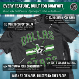 Dallas Stars NHL Adult Faceoff Tag-Less T-Shirt - Black