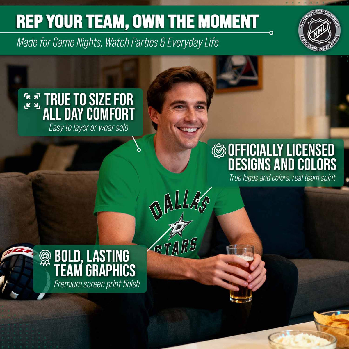 Dallas Stars NHL Gameday T-Shirt - Kelly Green
