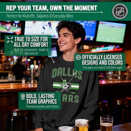 Dallas Stars Adult NHL Faceoff Hockey Fleece Crewneck Sweatshirt - Black