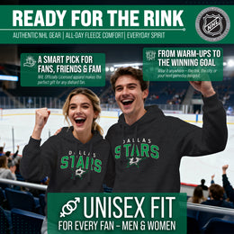 Dallas Stars NHL Adult Unisex Powerplay Hooded Sweatshirt - Black Heather