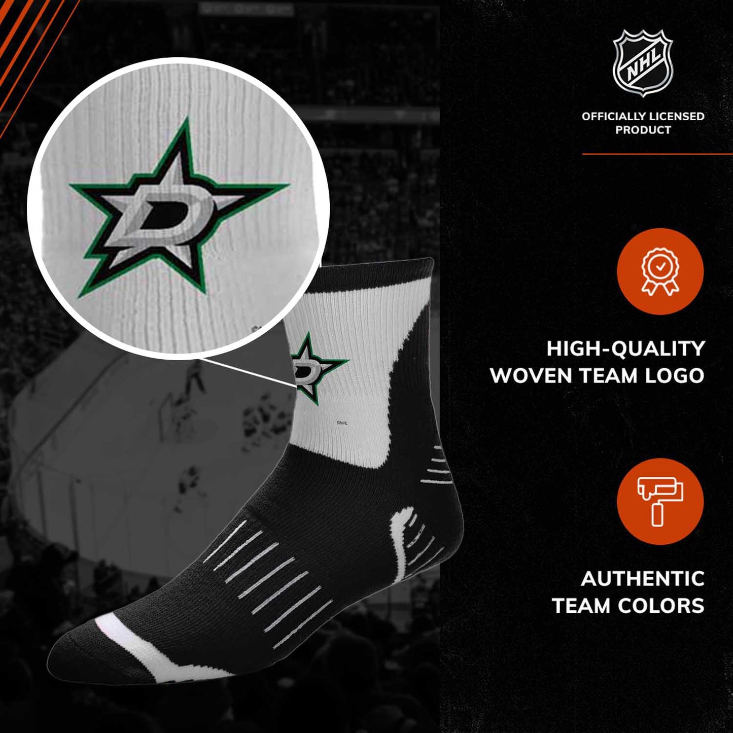 Dallas Stars NHL Youth Surge Socks - Black