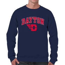 Dayton Flyers Adult Arch & Logo Soft Style Gameday Crewneck Sweatshirt - Navy