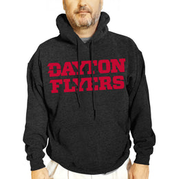 Dayton Flyers NCAA Adult Cotton Blend Charcoal Hooded Sweatshirt - Charcoal