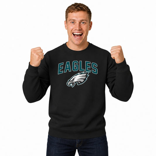 Philadelphia Eagles  NFL Home Team Fleece Crewneck Sweatshirt Men Women - Black