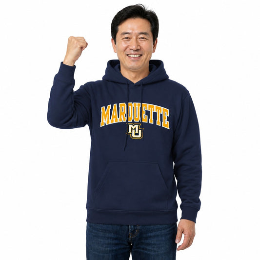 Marquette Golden Eagles  NCAA Tackle Twill Embroidered Fleece Pullover - Navy