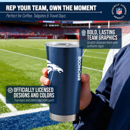 Denver Broncos NFL 20oz Gameday Stainless Steel Tumbler - Navy