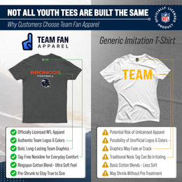 Denver Broncos NFL Youth Football Helmet Tagless T-Shirt - Charcoal