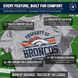 Denver Broncos NFL Adult Property Of T-Shirt - Sport Gray