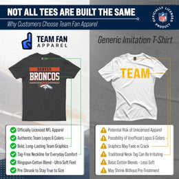 Denver Broncos NFL Adult Team Block Tagless T-Shirt - Charcoal