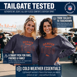 Denver Broncos NFL Womens Big Date French Terry Slouchy Top - Navy Heather