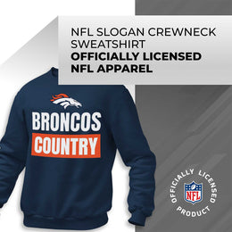Denver Broncos NFL Adult Slogan Crewneck Sweatshirt - Navy