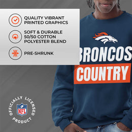 Denver Broncos NFL Adult Slogan Crewneck Sweatshirt - Navy