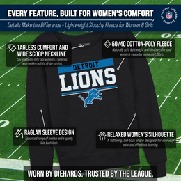 Denver Broncos NFL Womens Team Block French Terry Slouchy Top - Charcoal