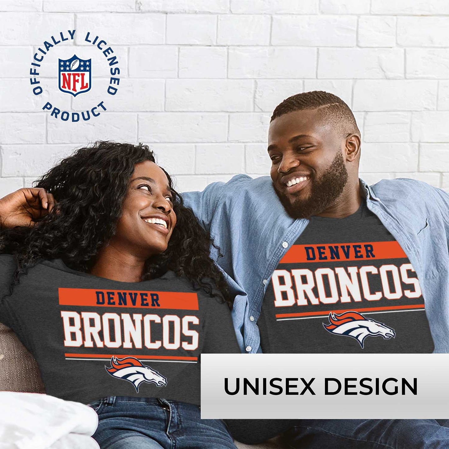 Denver Broncos NFL Adult Charcoal Long Sleeve T Shirt - Charcoal
