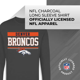 Denver Broncos NFL Adult Charcoal Long Sleeve T Shirt - Charcoal