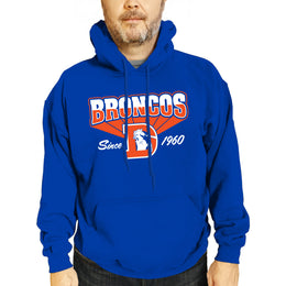 Denver Broncos NFL Adult Unisex Vintage Block Ultra Soft Fleece Hooded Sweatshirt - Royal