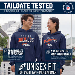 Denver Broncos Adult NFL Diagonal Fade Fleece Hooded Sweatshirt - Navy