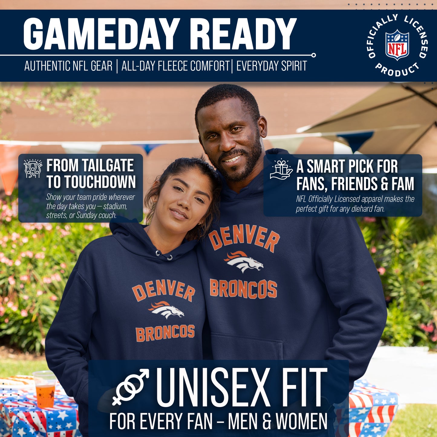 Denver Broncos Team Fan Apparel NFL  Gameday Hoodie - Navy