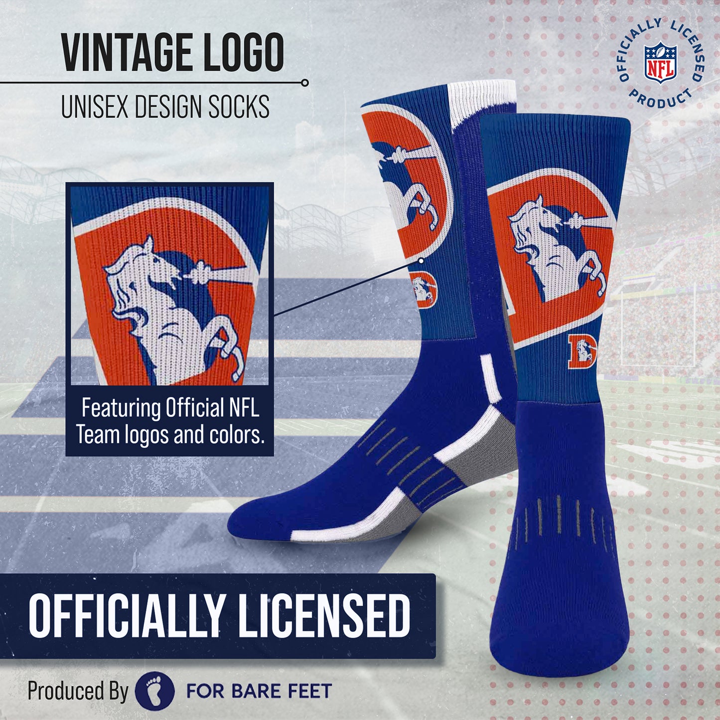 Denver Broncos NFL V Curve  Socks - Team Color