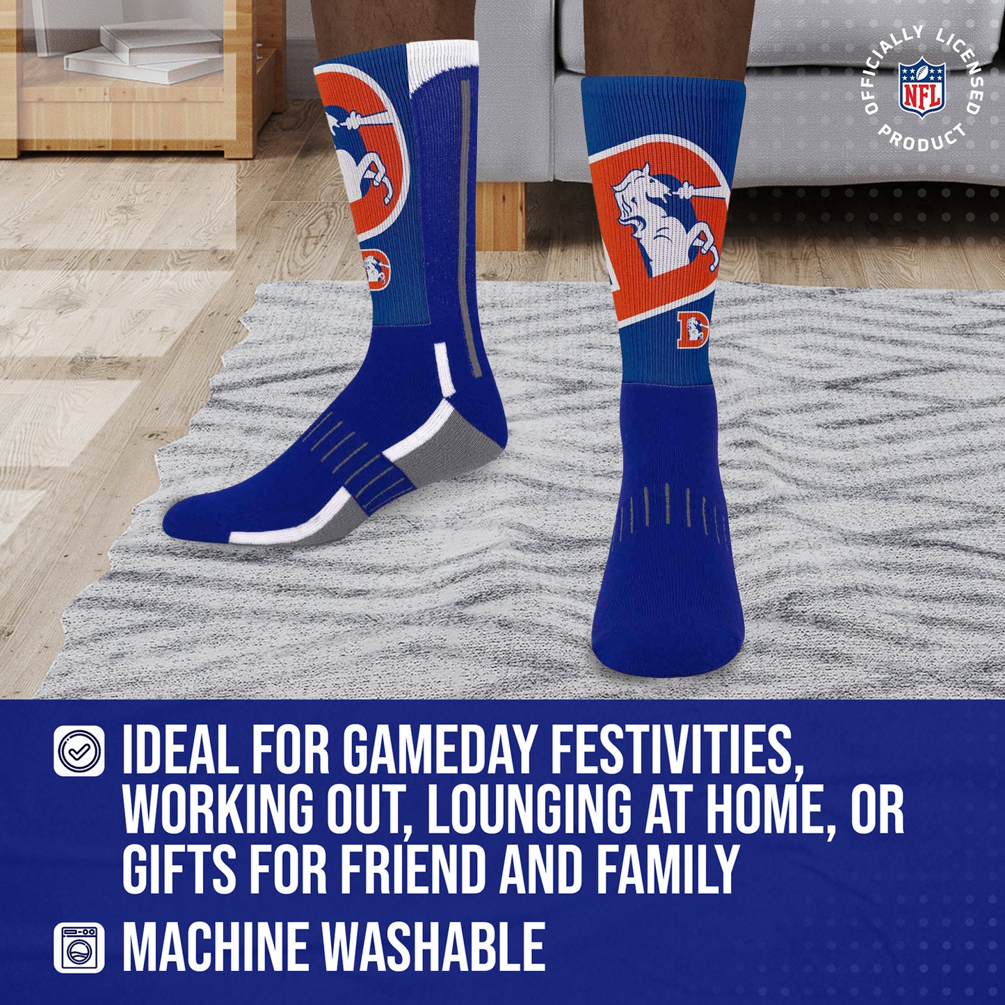 Denver Broncos NFL V Curve  Socks - Team Color