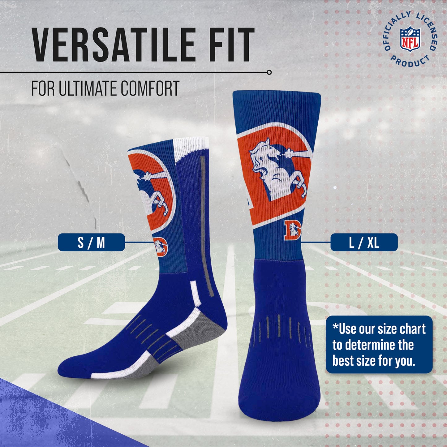 Denver Broncos NFL V Curve  Socks - Team Color