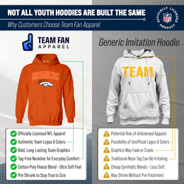Denver Broncos NFL Youth Home Team Hoodie- Kids Hooded Sweatshirt - Orange