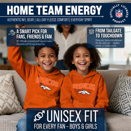 Denver Broncos NFL Youth Home Team Hoodie- Kids Hooded Sweatshirt - Orange