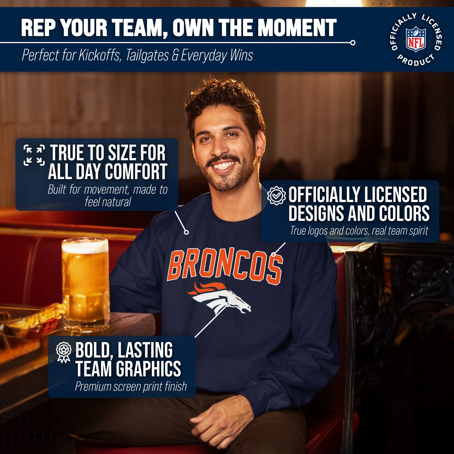 Denver Broncos NFL Home Team Crew - Navy