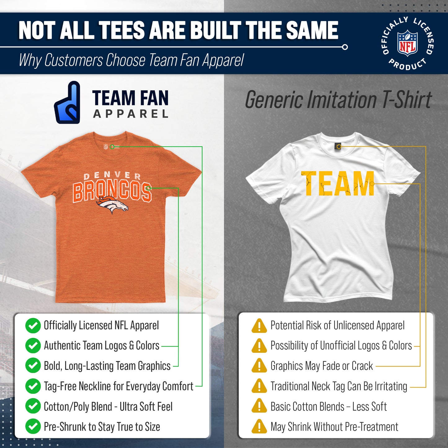 Denver Broncos NFL Starting Fresh Short Sleeve Heather T-Shirt - Orange